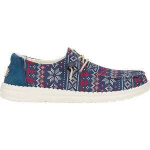 Hey‎ Dude Wendy Women's 7 Navy Ugly Winter Sweater Christmas Slip On Shoe Loafer